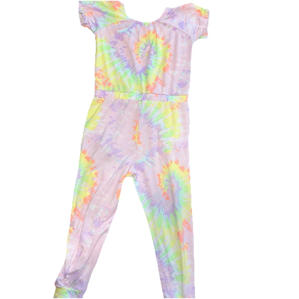FreeStyle Revolution Pastel Tie-Dye Jumpsuit Pockets Girls 4T One Piece Outfit - Picture 3 of 7